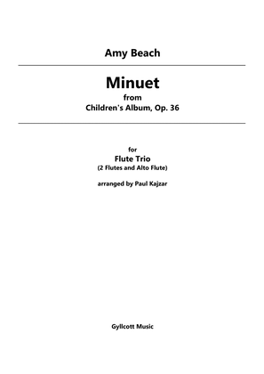 Book cover for Minuet from Children's Album (Flute Trio)