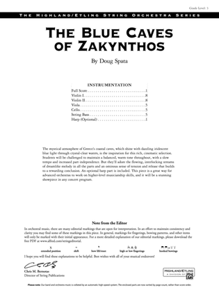 The Blue Caves of Zakynthos: Score
