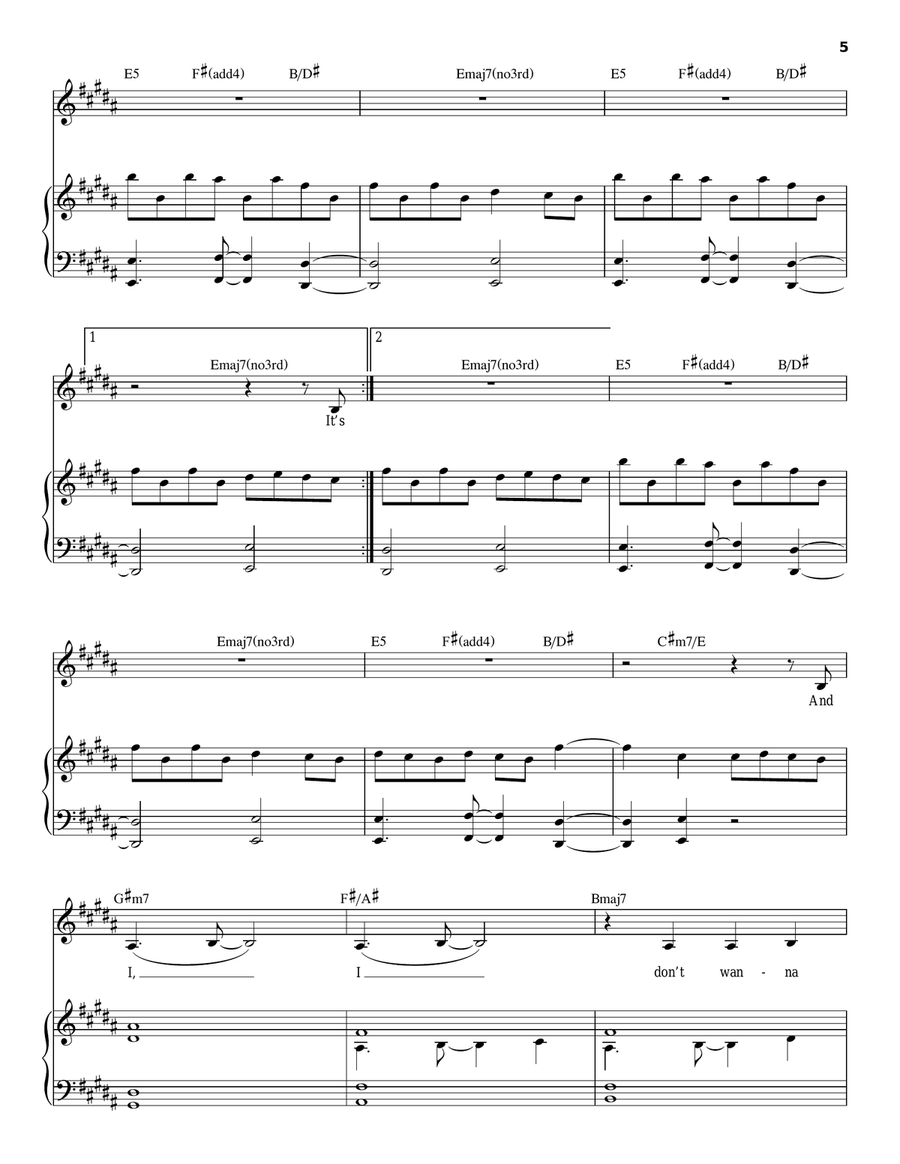 A Thousand Miles A Thousand Miles Piano, Vocal scores gallery preview page 5