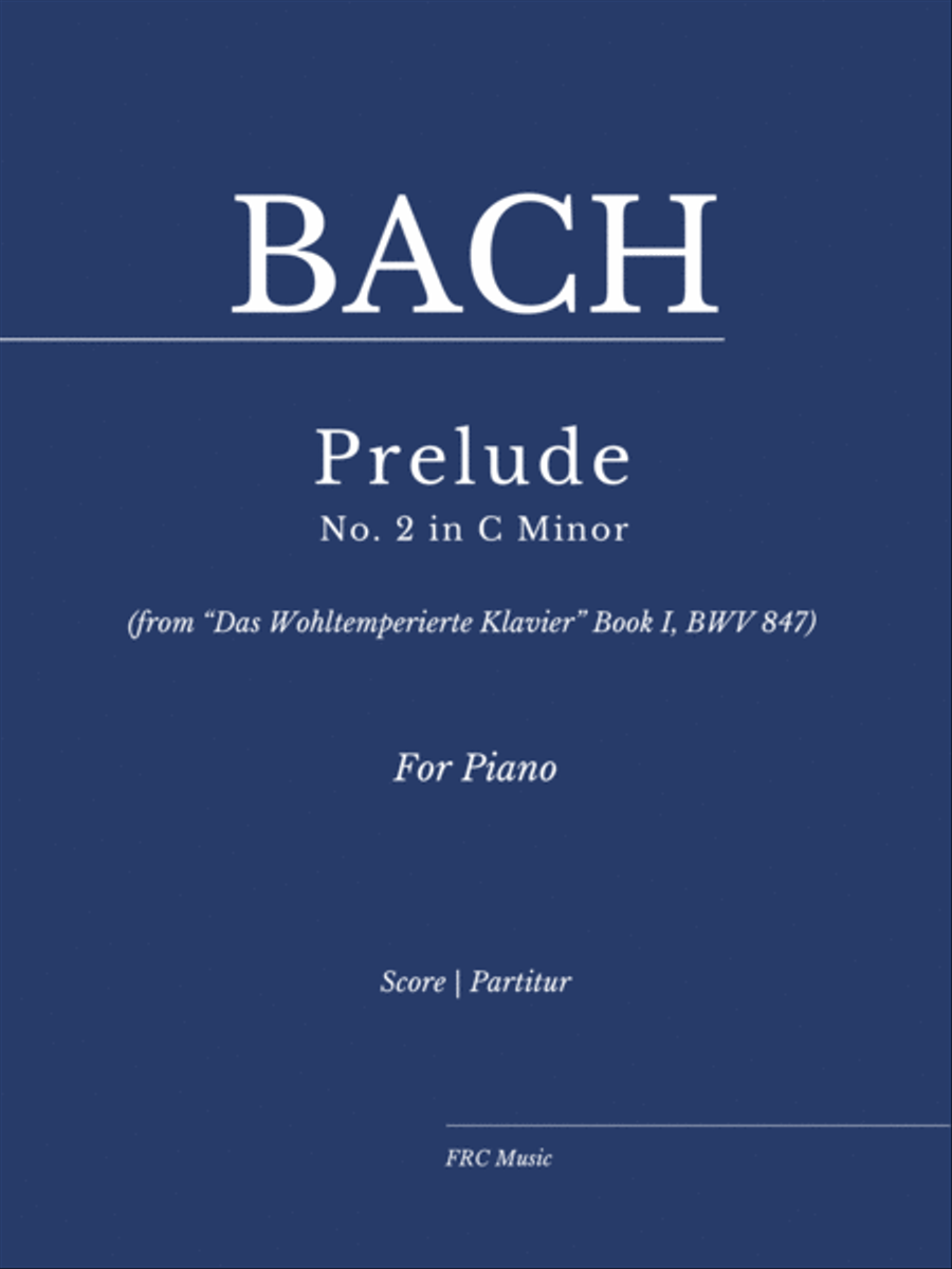 Prélude No. 2 in C Minor (from “Das Wohltemperierte Klavier” Book I, BWV 847) Piano Solo scores gallery preview page 1
