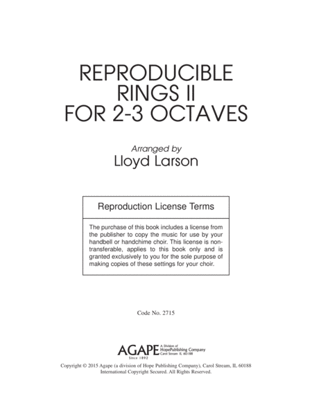 Reproducible Rings for 2-3 Octaves, Vol. 2 image number null