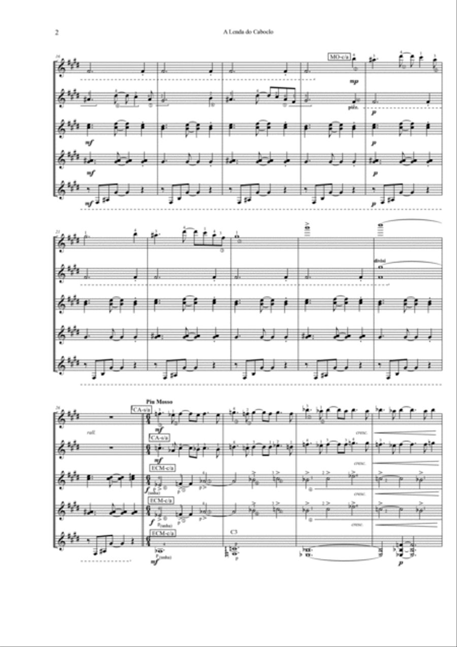 A lenda do Caboclo Guitar Ensemble scores gallery preview page 2