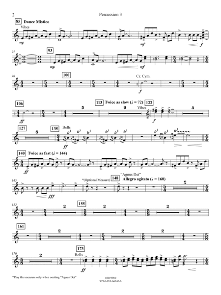 Suite from Mass (arr. Michael Sweeney) - Percussion 3