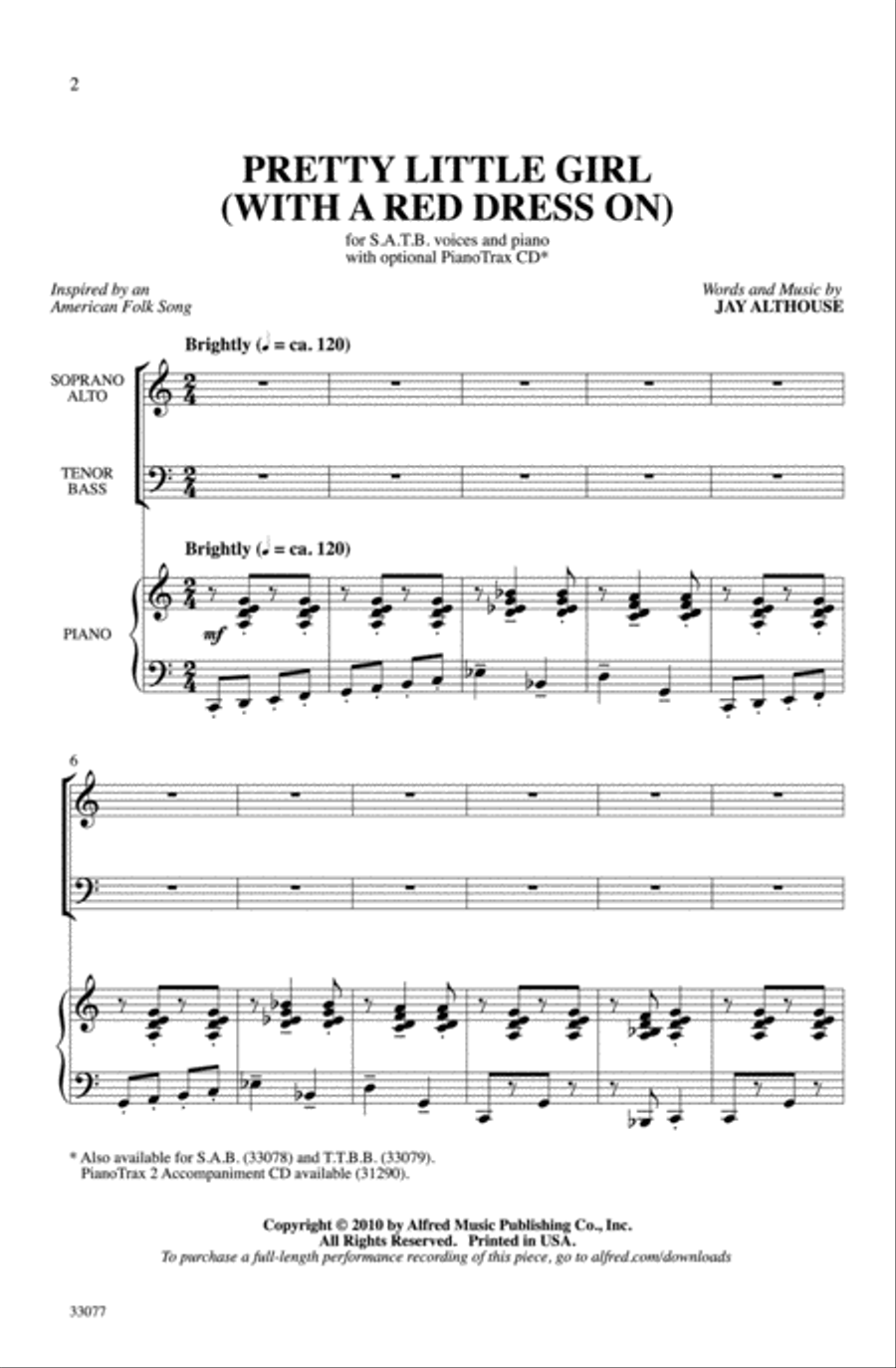 Pretty Little Girl 4-Part scores gallery preview page 2