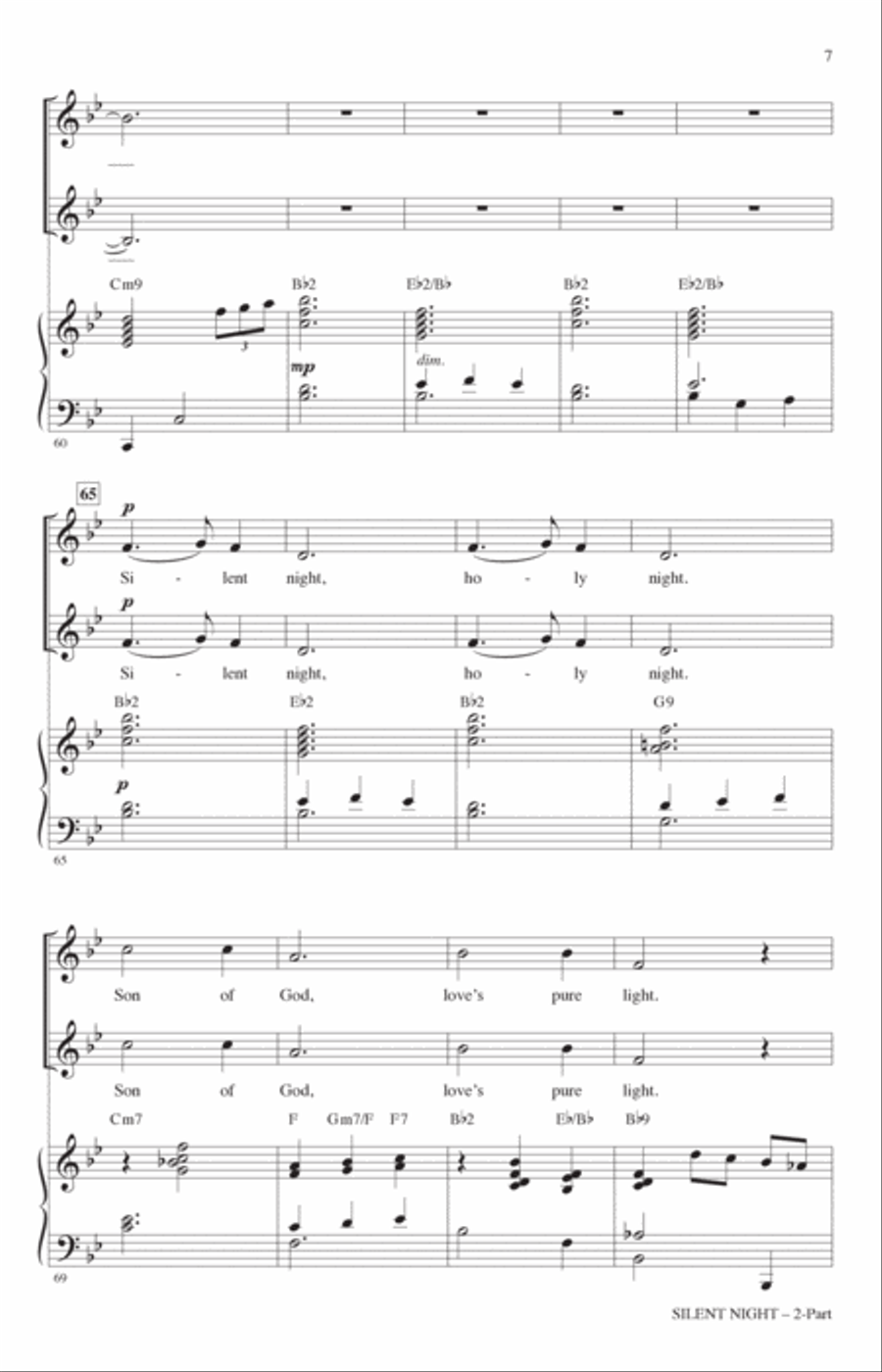 Silent Night (arr. Mac Huff) 2-Part scores gallery preview page 6