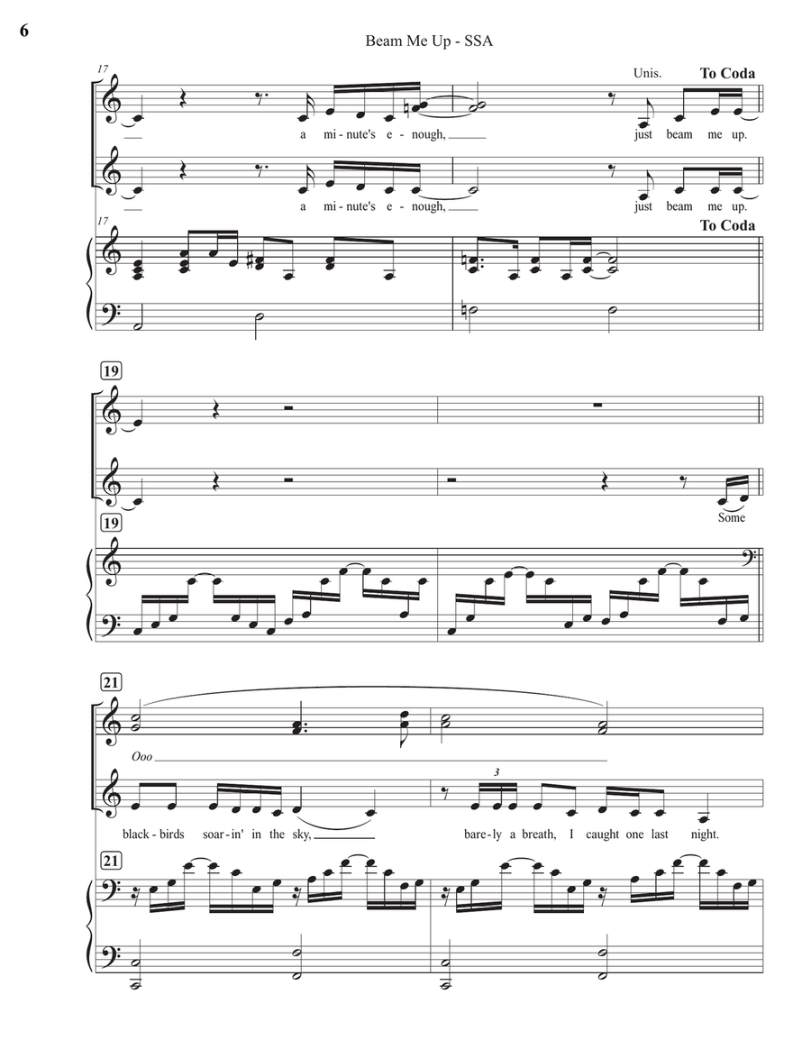 Beam Me Up Beam Me Up SSA scores gallery preview page 6