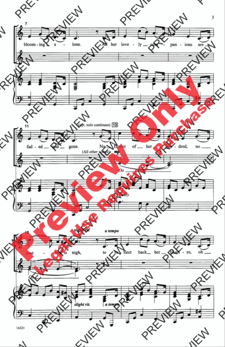 The Last Rose of Summer Women's Choir scores gallery preview page 3