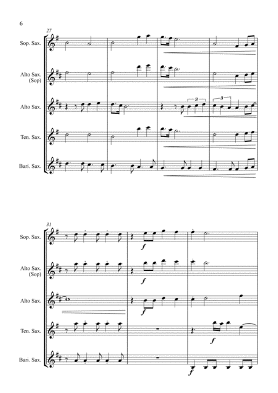 Final Countdown Saxophone Quartet scores gallery preview page 6