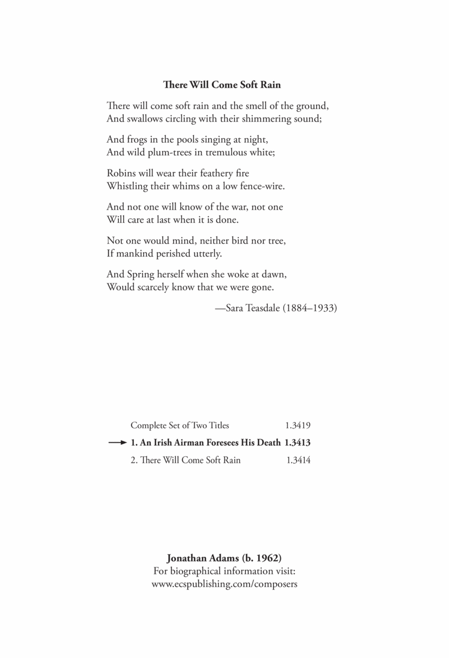 There Will Come Soft Rain from Pieces Written in a Time of War Divisi scores gallery preview page 1