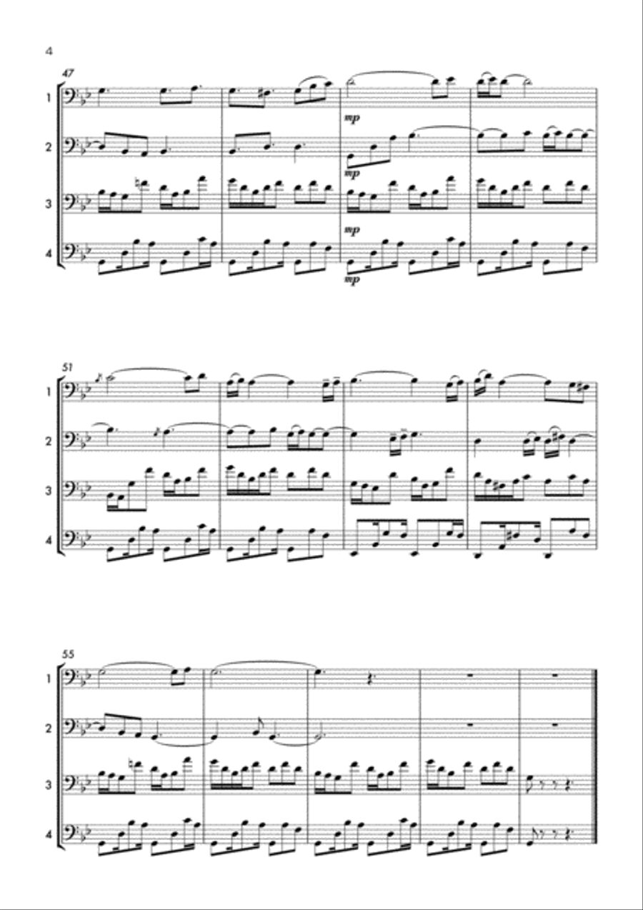 Nell'altra stanza (Cello Quartet) String Quartet scores gallery preview page 5
