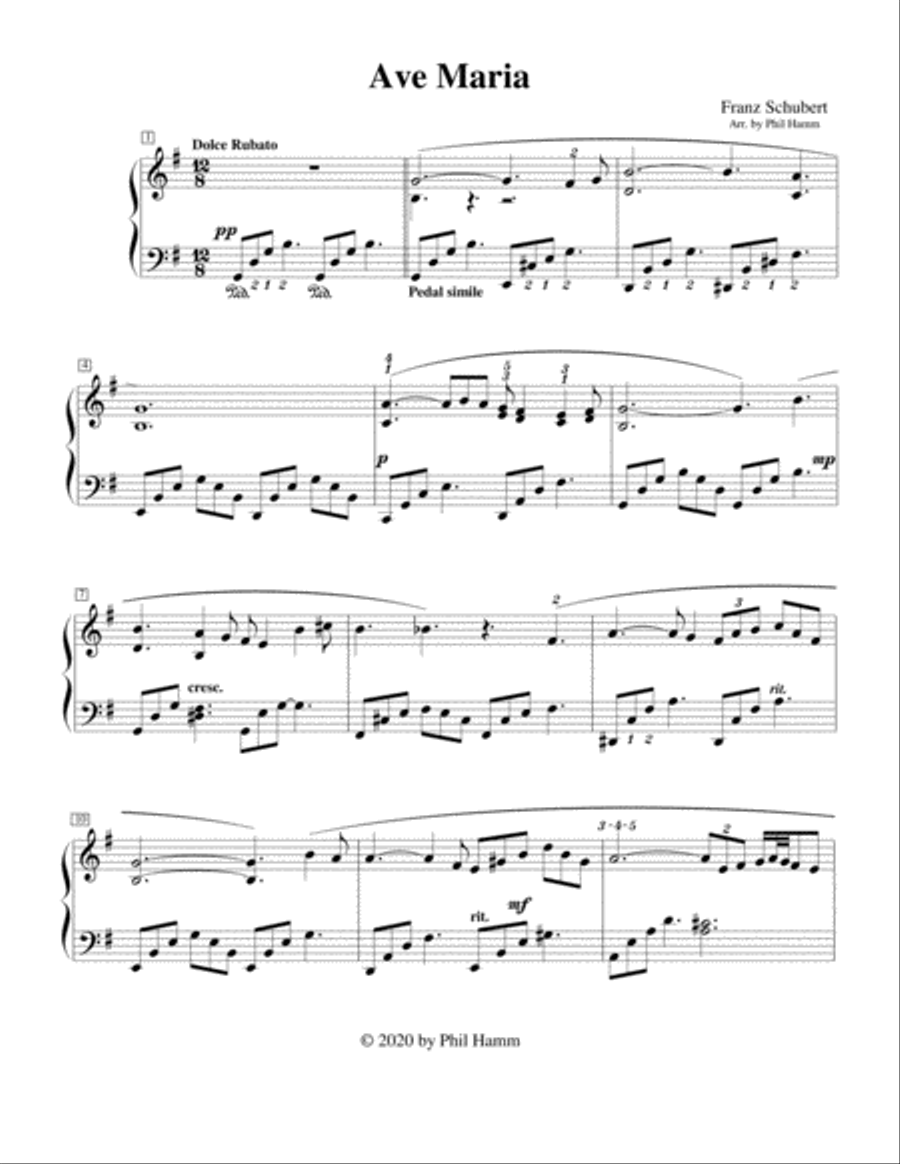 Ave Maria-Easy Intermediate Piano Method scores gallery preview page 2
