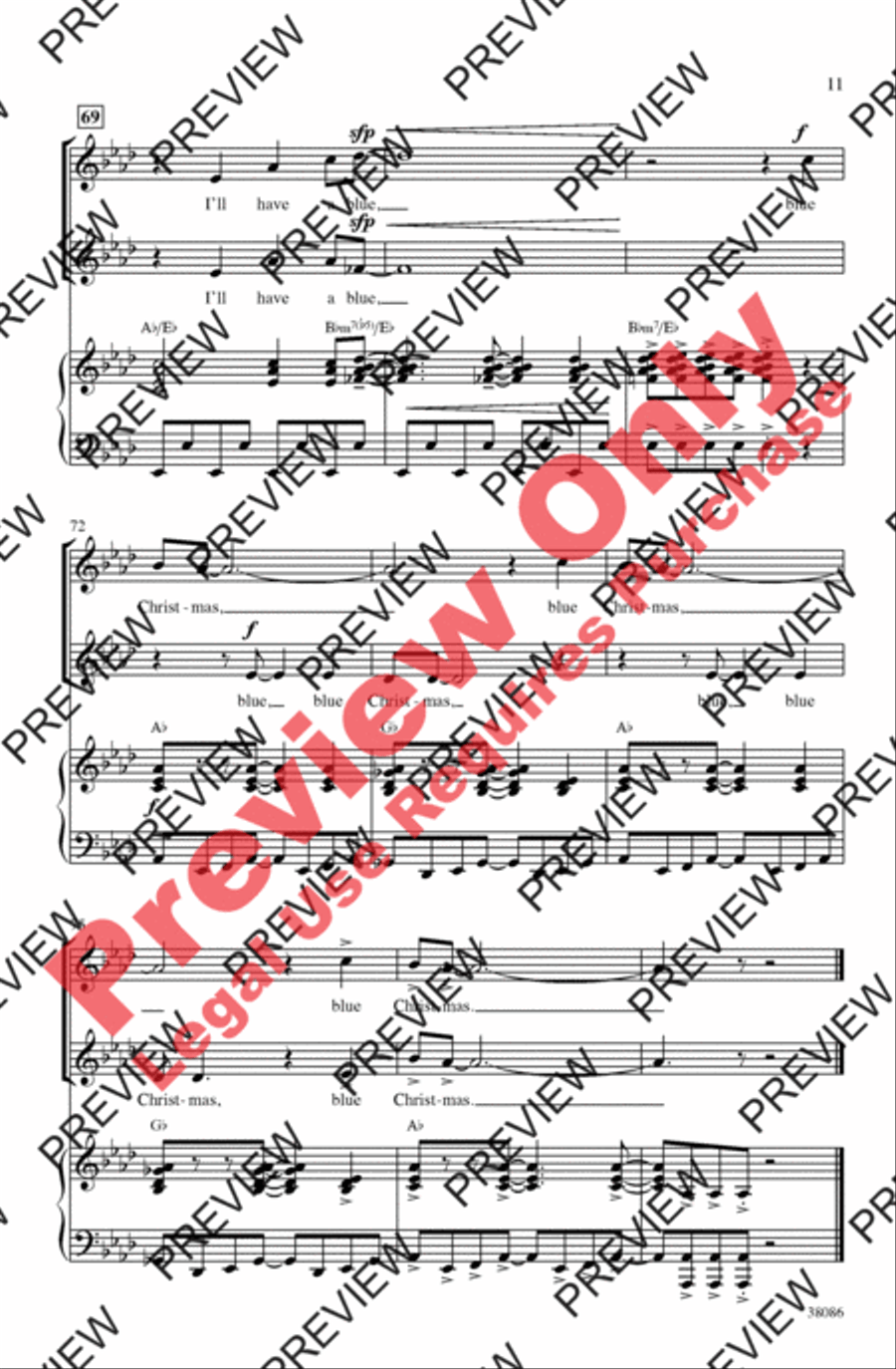 Blue Christmas 2-Part scores gallery preview page 11