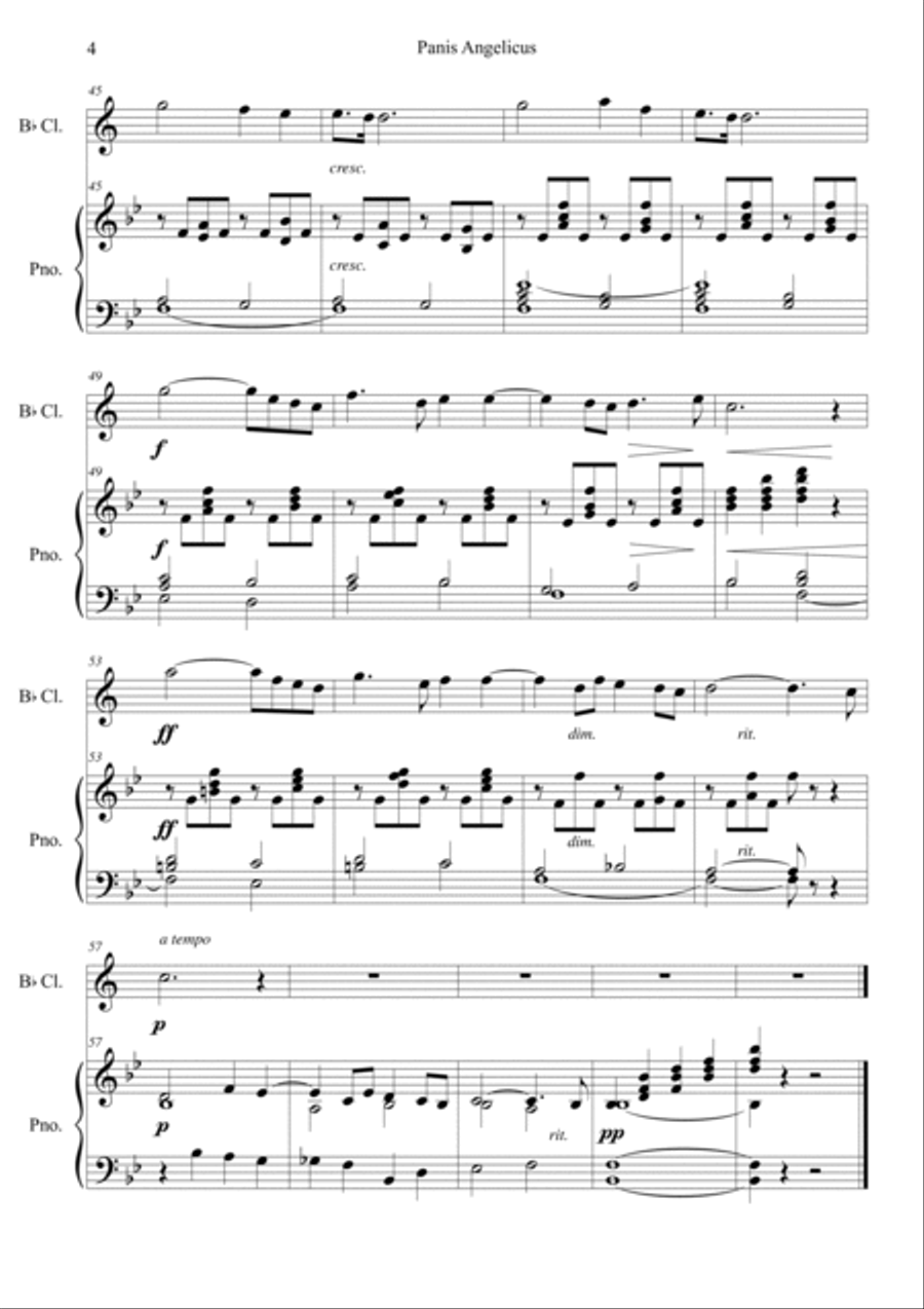 Panis Angelicus in Bb Clarinet Solo scores gallery preview page 4