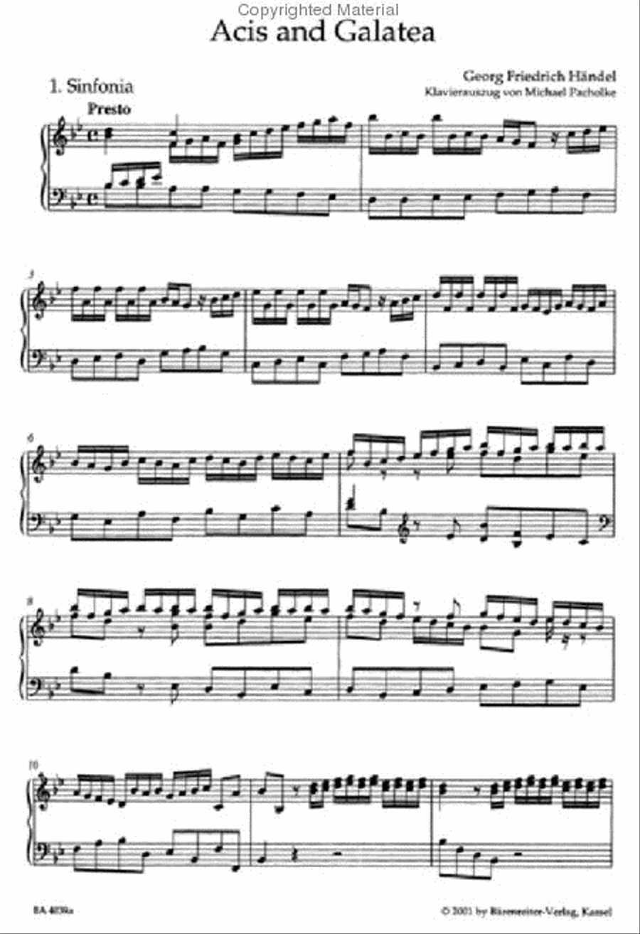 Acis and Galatea HWV 49a Mixed Choir scores gallery preview page 2