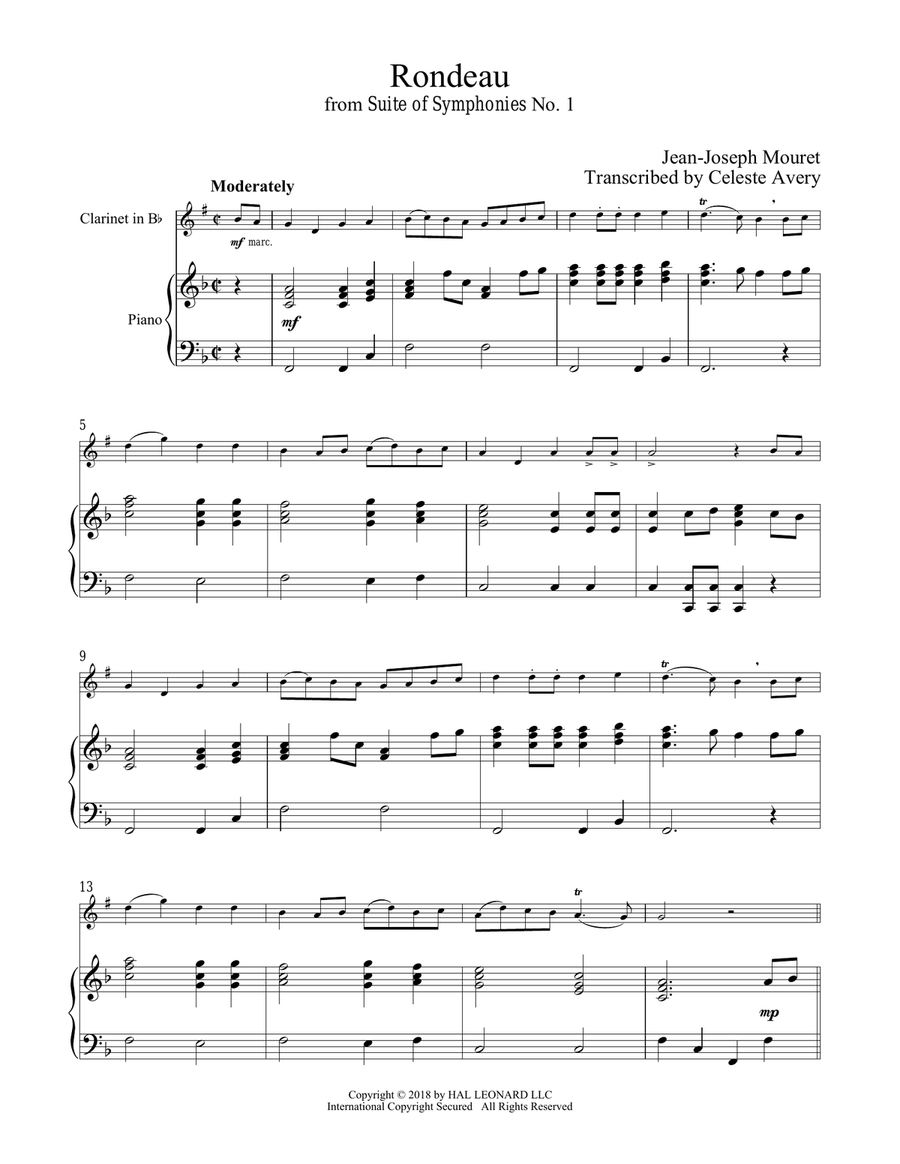 Fanfare Rondeau Clarinet Solo scores gallery preview page 1