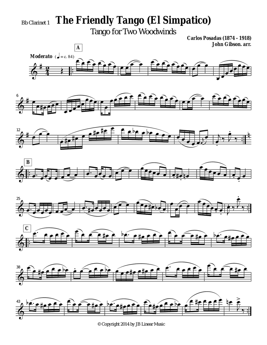 The Friendly Tango by Carlos Posadas set for flexible woodwind duets Woodwind Duet scores gallery preview page 6