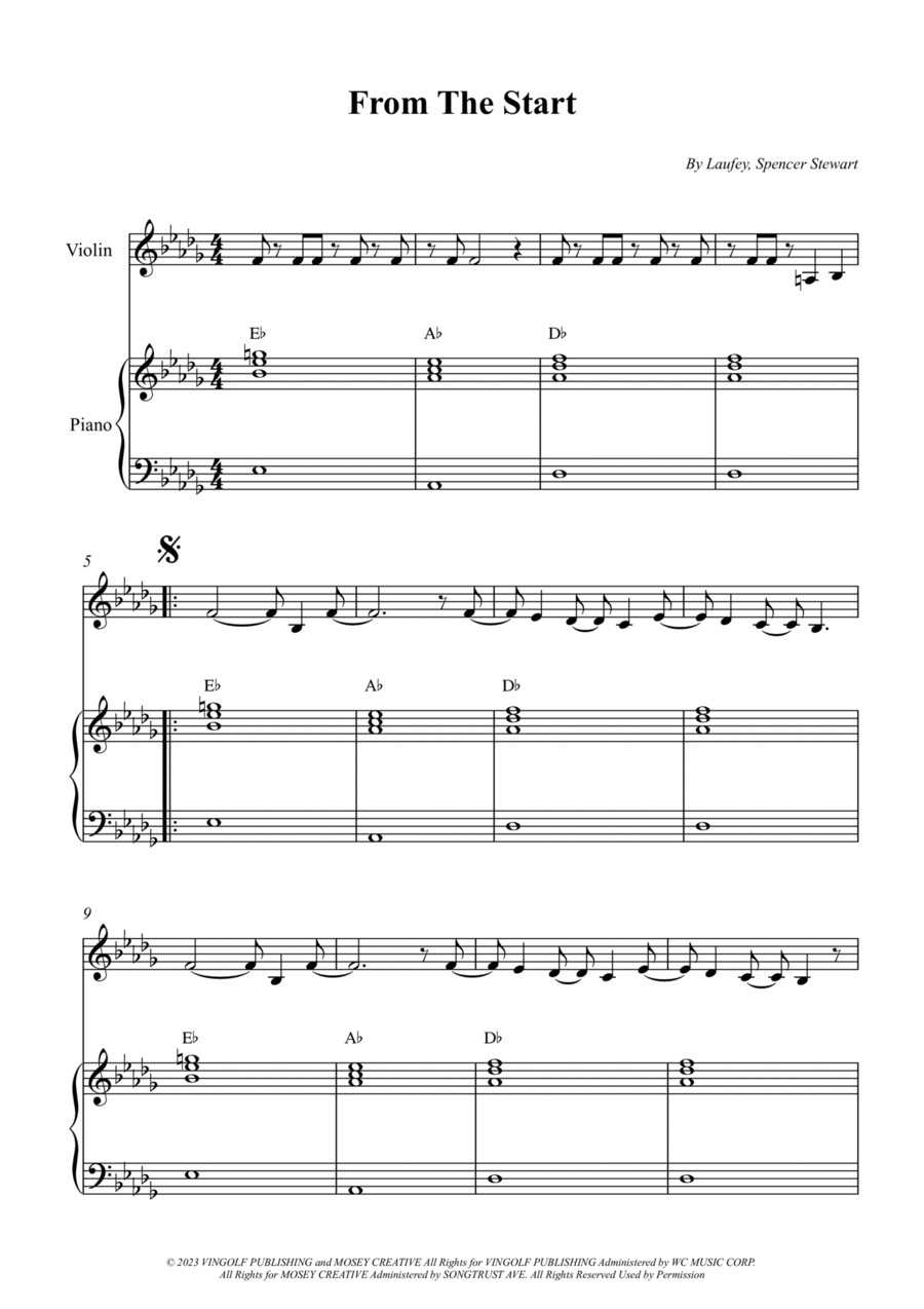 From The Start Violin Solo scores gallery preview page 1