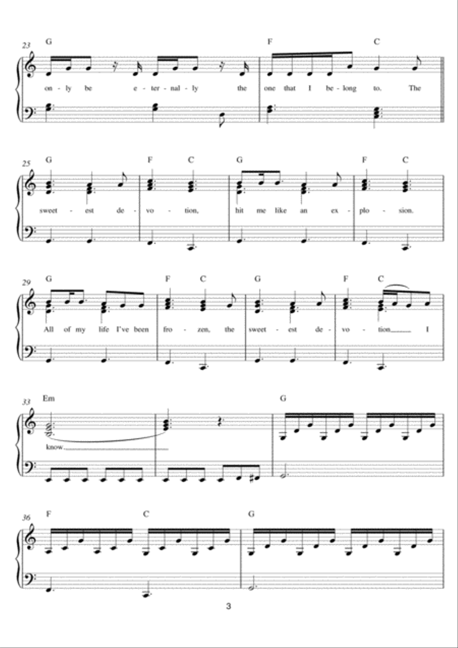 Sweetest Devotion Sweetest Devotion Easy Piano scores gallery preview page 3