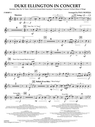 Book cover for Duke Ellington in Concert - F Horn 1