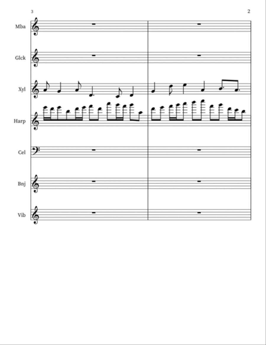 Charivari, Charivari por Guitar, Percussion, Harp, Banjo Small Ensemble scores gallery preview page 2