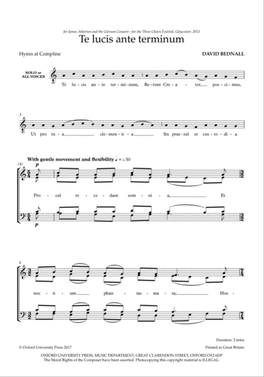 Te lucis ante terminum 4-Part scores gallery preview page 1