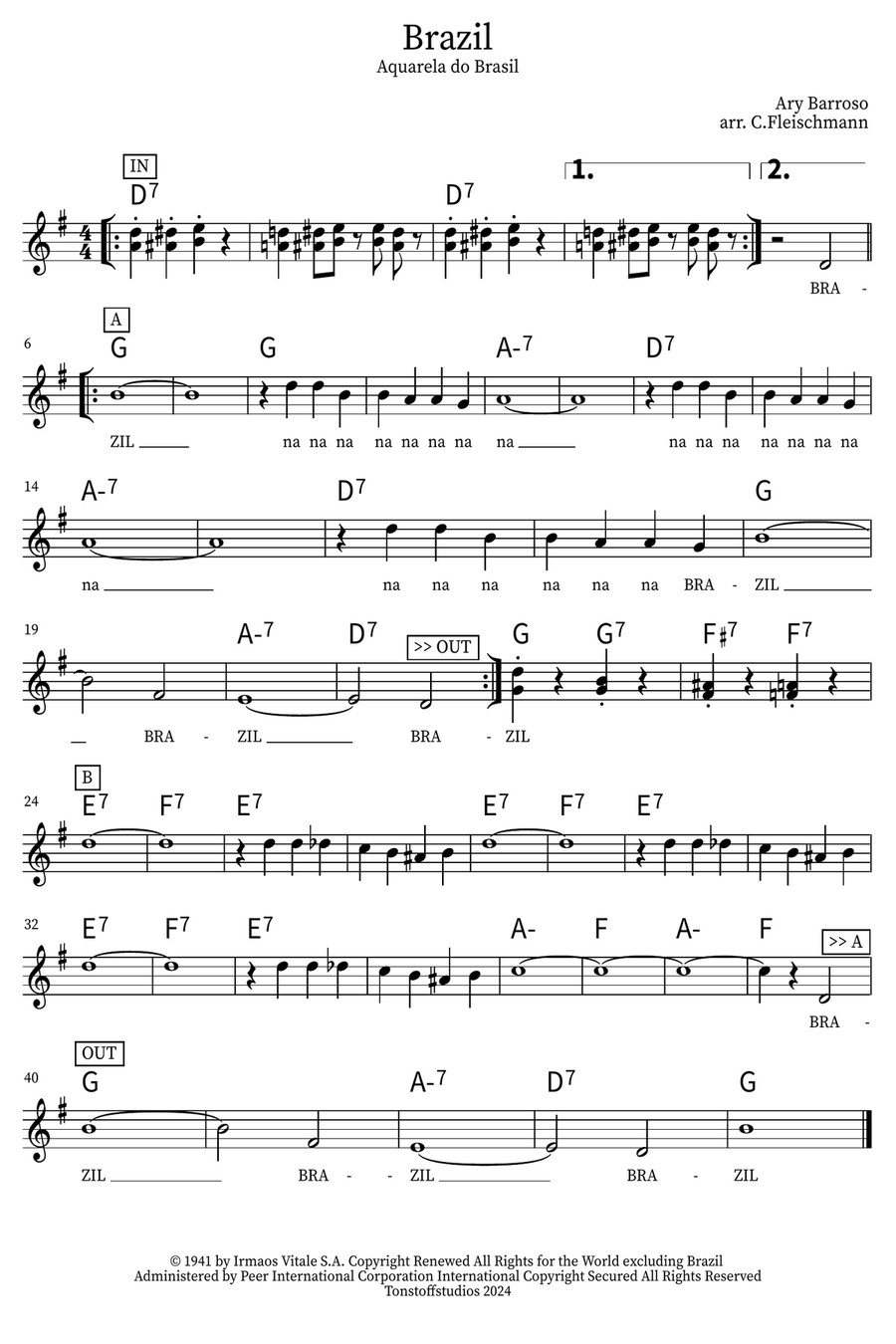 Brazil Brazil Piano scores gallery preview page 1