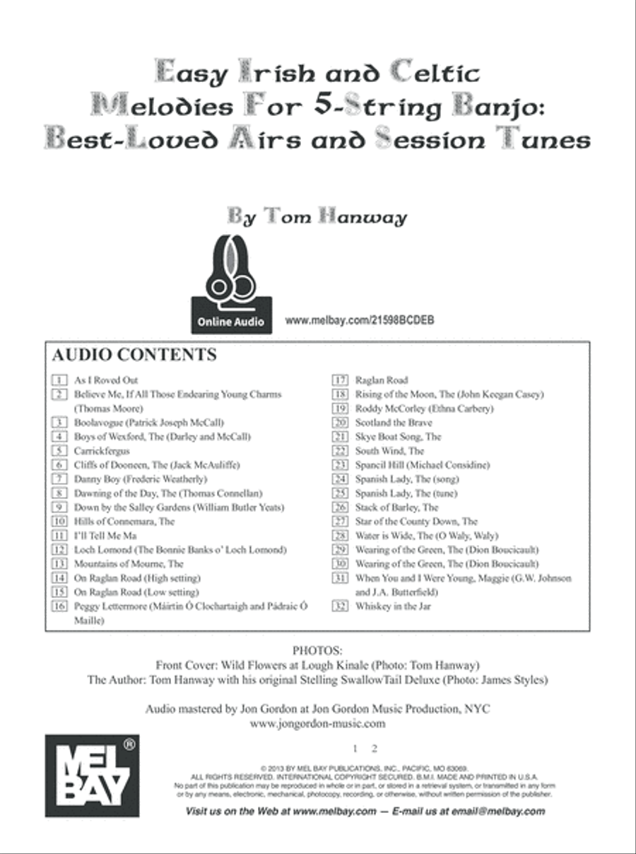 Easy Irish and Celtic Melodies for 5-String Banjo: Best-Loved Airs and Session Tunes Banjo scores gallery preview page 2