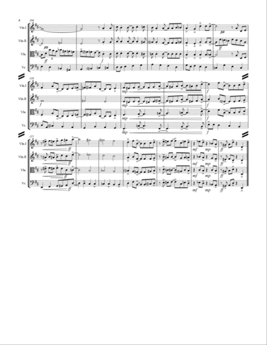 Come Fly With Me Come Fly With Me String Quartet scores gallery preview page 5