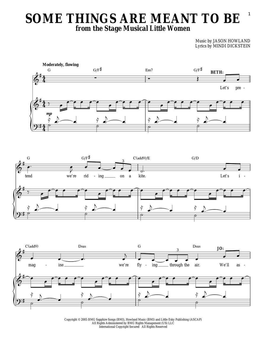 Some Things Are Meant To Be Piano, Vocal scores gallery preview page 1
