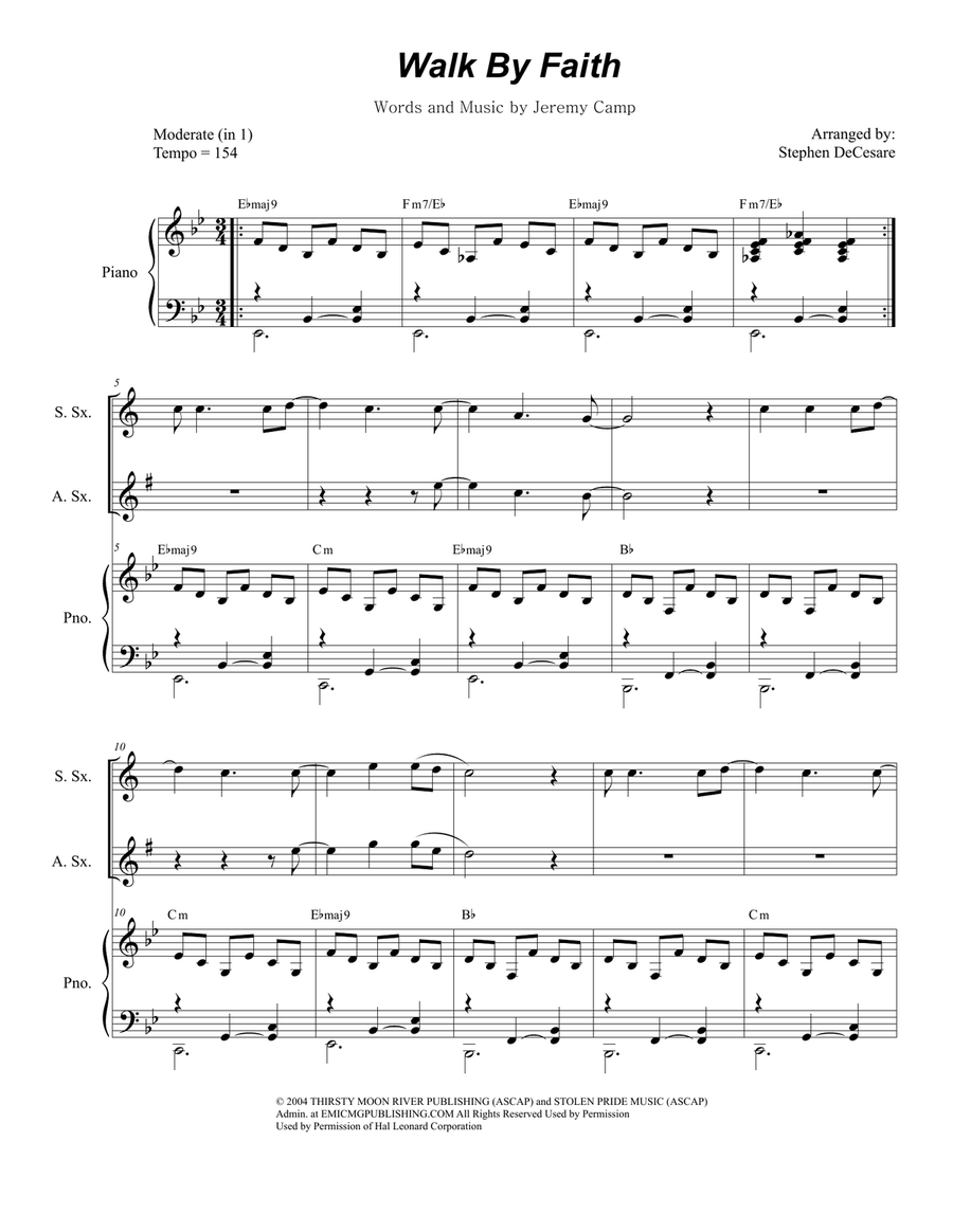 Walk By Faith Walk By Faith Saxophone Quartet scores gallery preview page 1