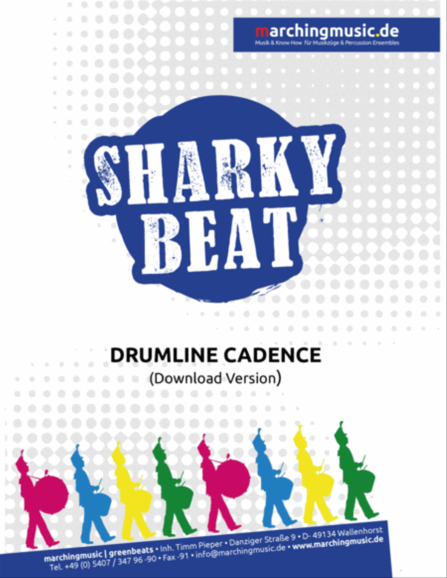 SHARKY BEAT Drumline Cadence Marching Band scores gallery preview page 1