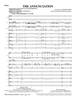 Book cover for The Annunciation (incorporating Gabriel's Oboe) - Full Score