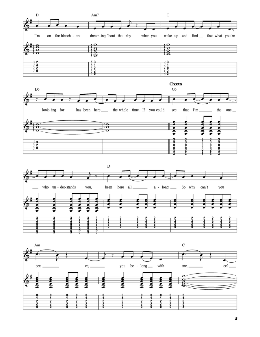 You Belong With Me Acoustic Guitar scores gallery preview page 3