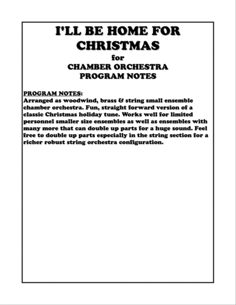 I'll Be Home For Christmas Chamber Orchestra scores gallery preview page 2