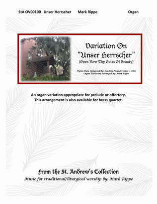 Book cover for Unser Herrscher Organ Variation (Open Now Thy Gates Of Beauty) StA OV00100