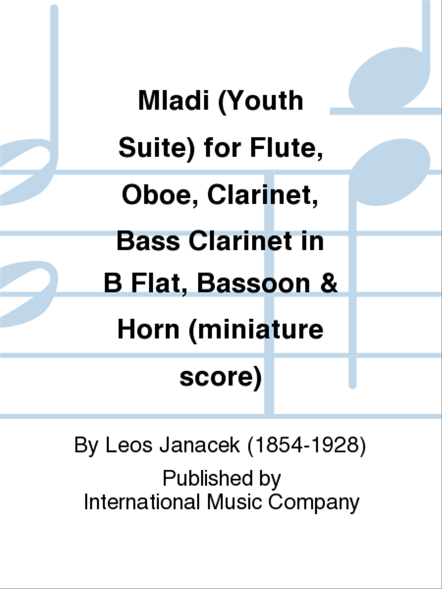 Miniature Score To Mladi (Youth) Suite For Flute, Oboe, Clarinet, Bass Clarinet In B Flat, Horn & Bassoon Woodwind Quintet scores gallery preview page 1