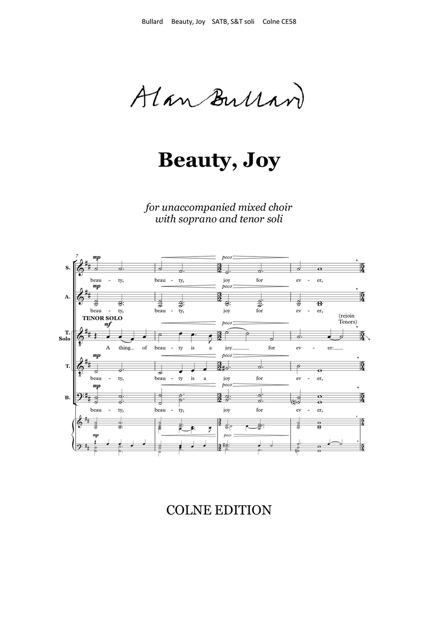 Beauty, Joy (mixed choir unaccompanied) Divisi scores gallery preview page 1
