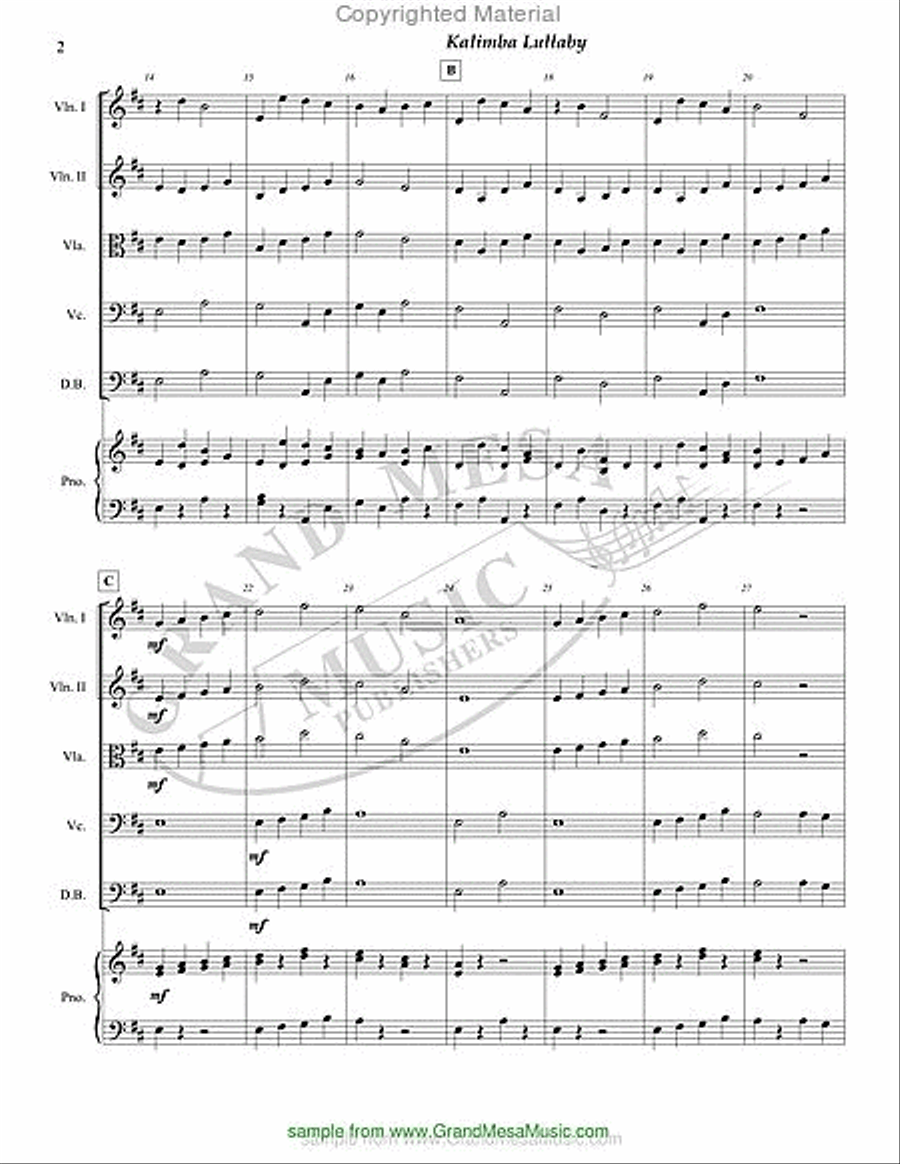 Kalimba Lullaby String Orchestra scores gallery preview page 3