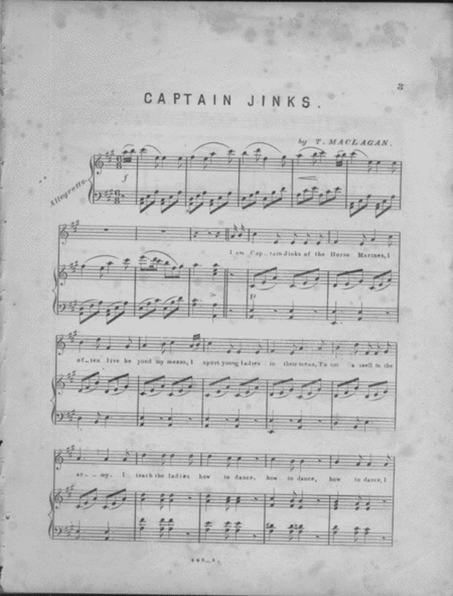 Album Comic Songs. Captain Jinks of the Horse Marines
