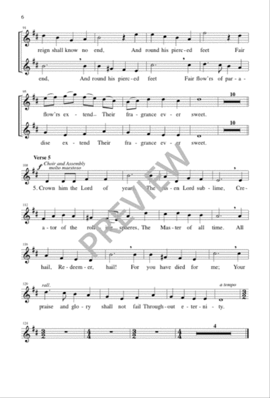 Crown Him with Many Crowns 4-Part scores gallery preview page 6
