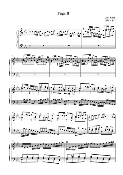 Bach-Fugue No. 2 in C minor, BWV 847 image number null