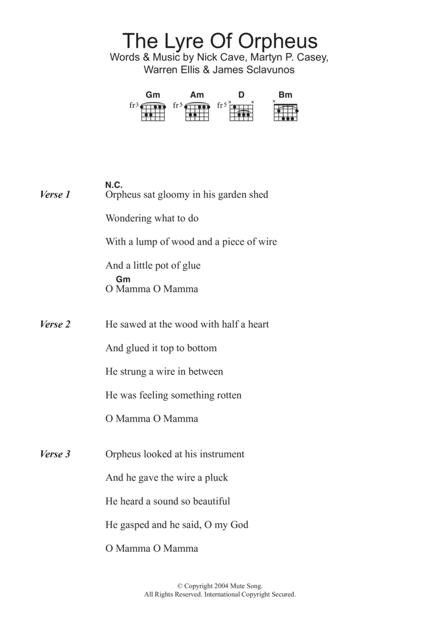 The Lyre Of Orpheus Guitar scores gallery preview page 1