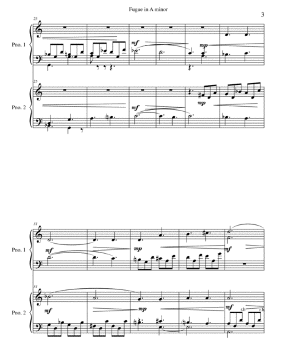 Five Voice Fugue in A Minor Voice scores gallery preview page 3