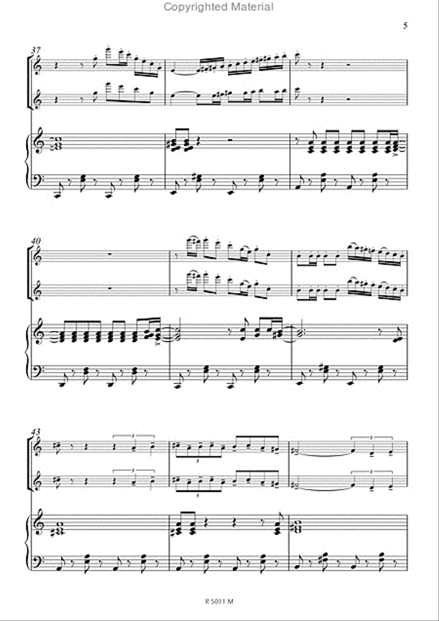 Il est 5 heures, Paris s'éveille, flûte solo Piano Accompaniment scores gallery preview page 6