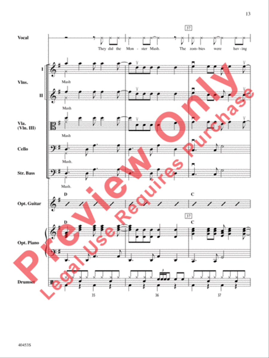 Monster Mash String Orchestra scores gallery preview page 14