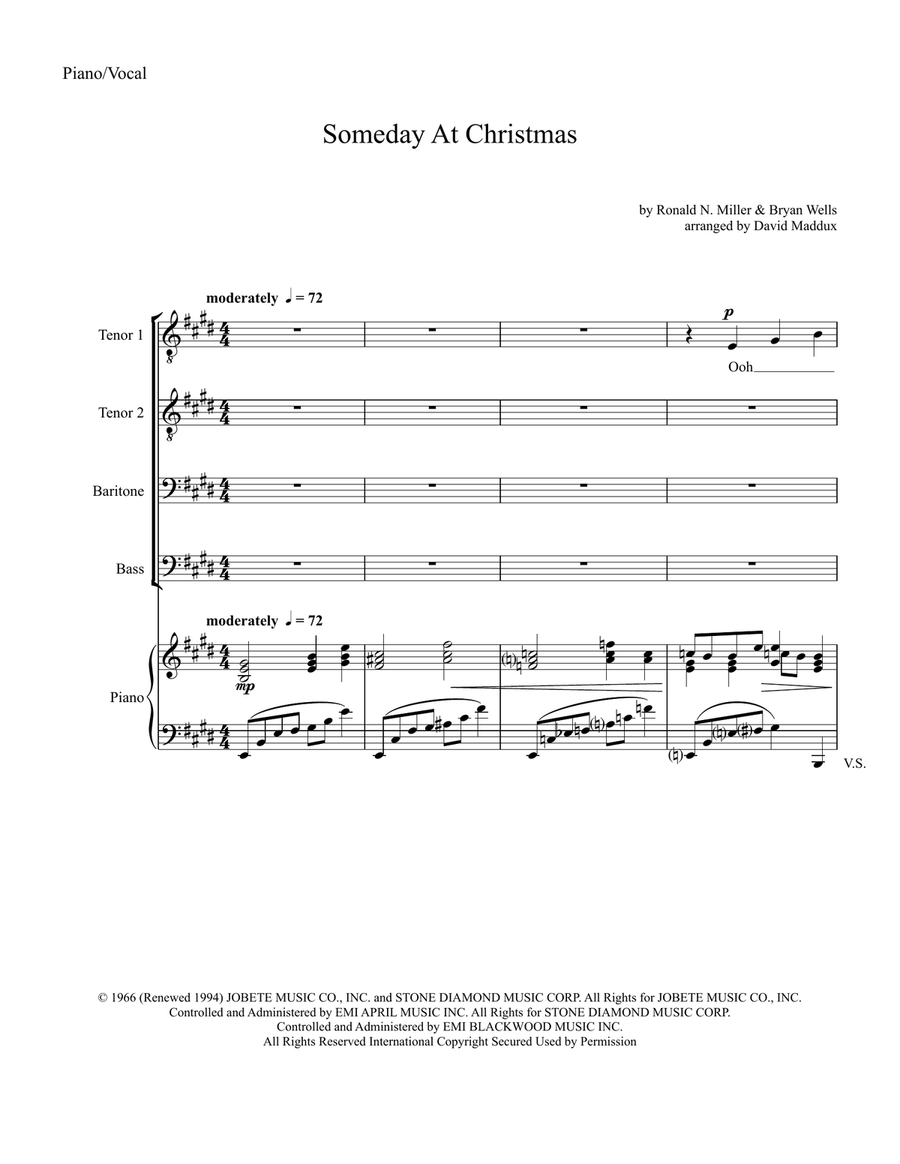 Someday At Christmas TTBB scores gallery preview page 1