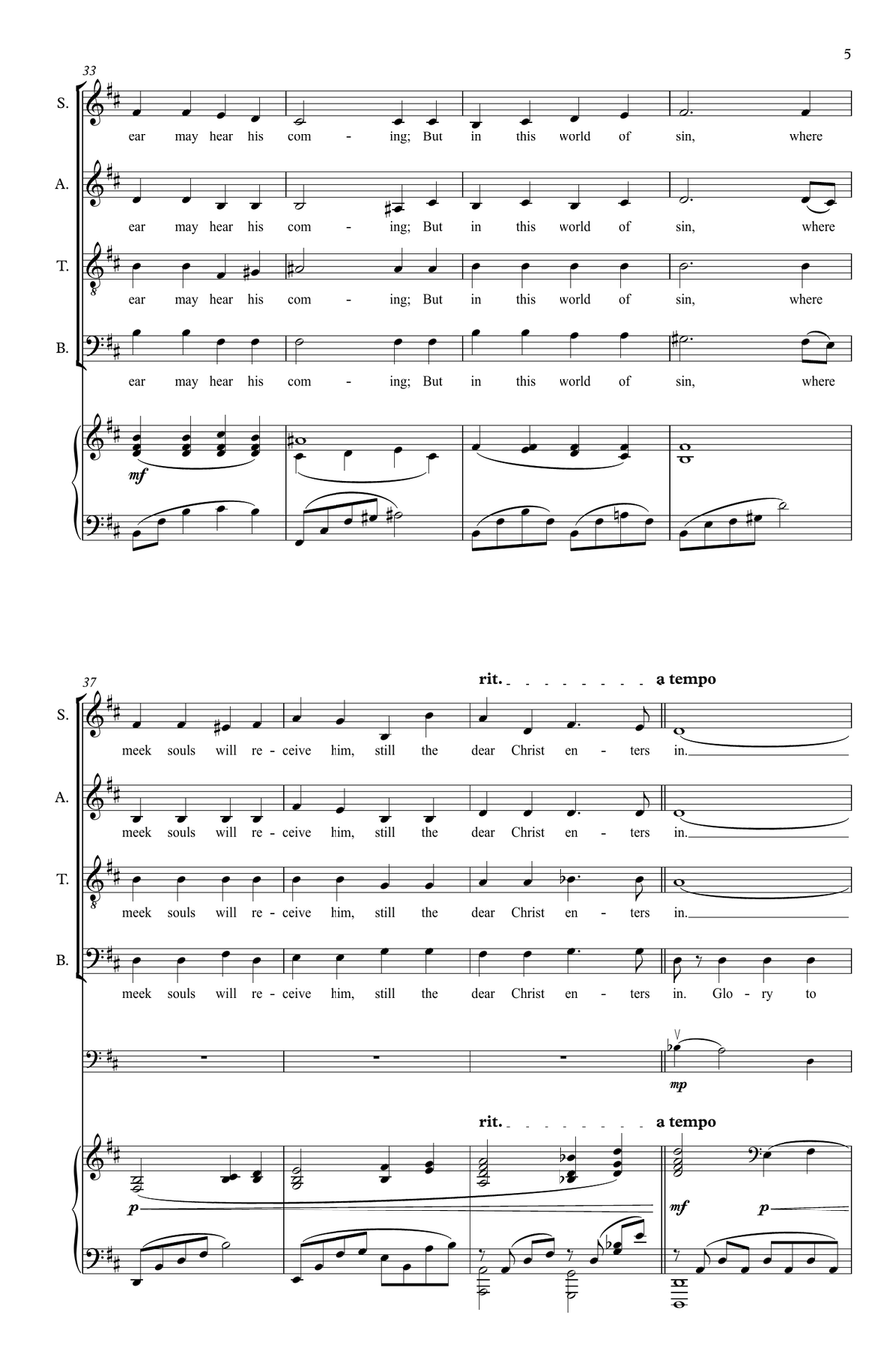 O Little Town of Bethlehem Divisi scores gallery preview page 5