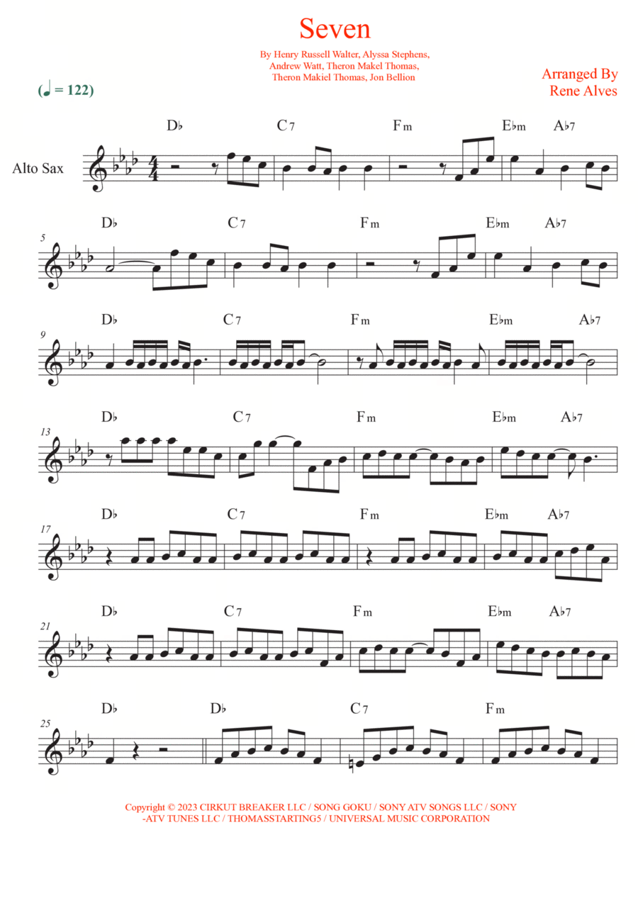 人気新品 - Seven Alto Plus Music Sheet | Music Sheet Digital - Saxophone 管楽器・吹奏楽器