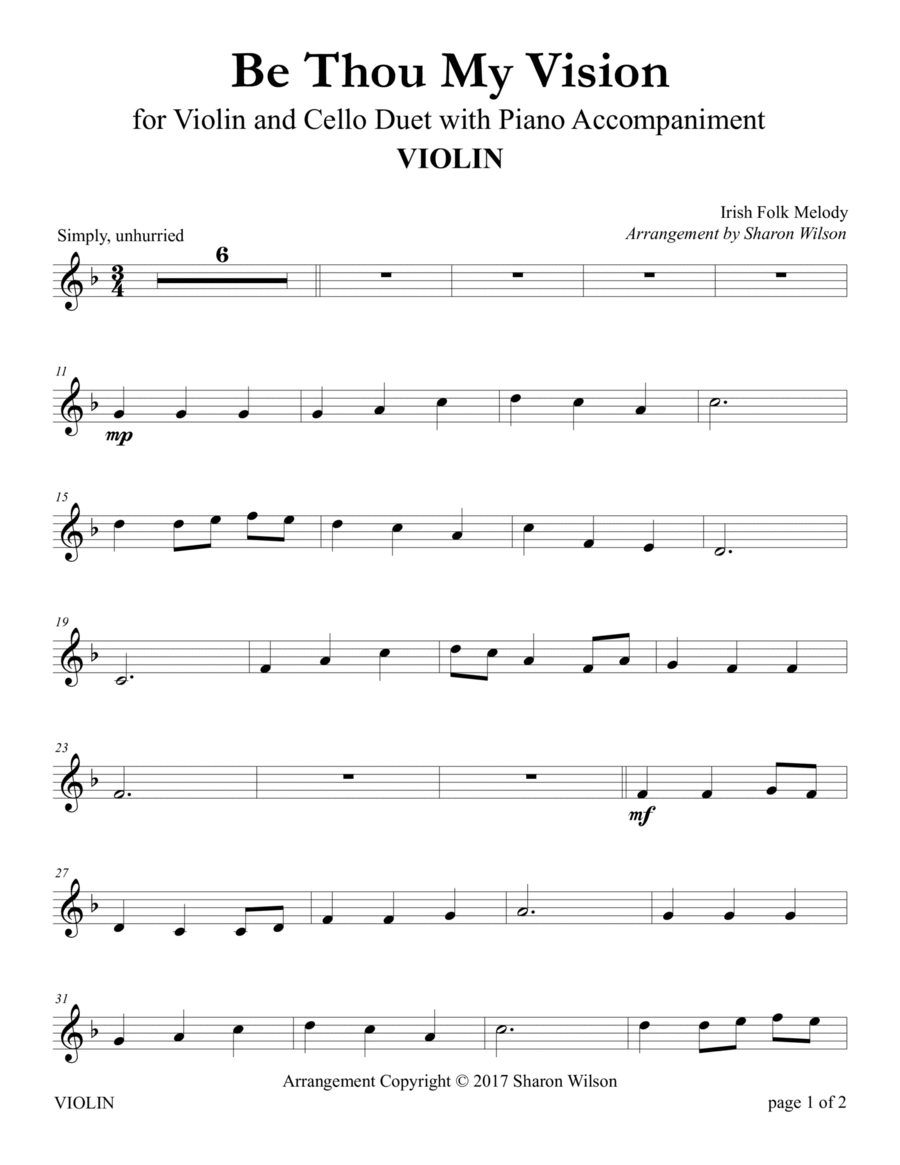 Be Thou My Vision (Violin and Cello Duet with Piano Accompaniment) image number null
