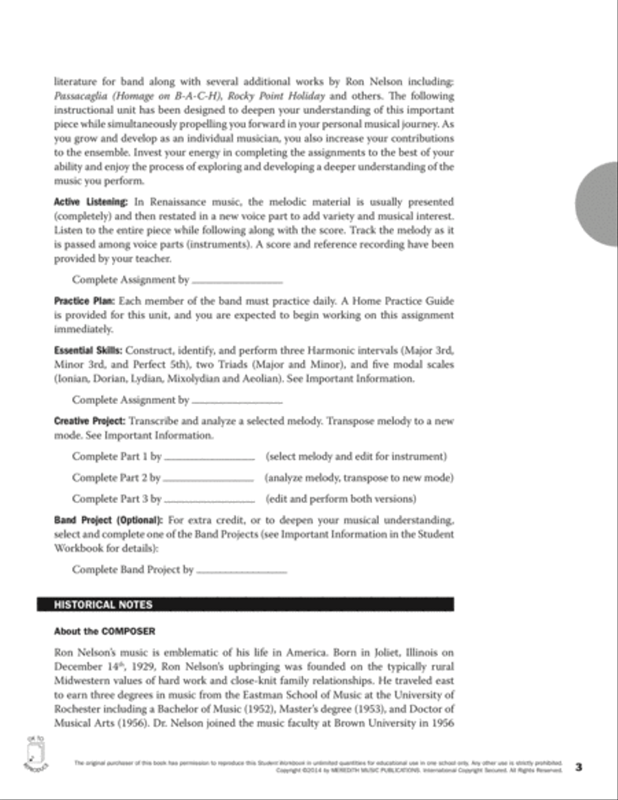 Guides to Band Masterworks, Vol. 5 - Student Workbook - Courtly Airs and Dances Activity Books scores gallery preview page 3